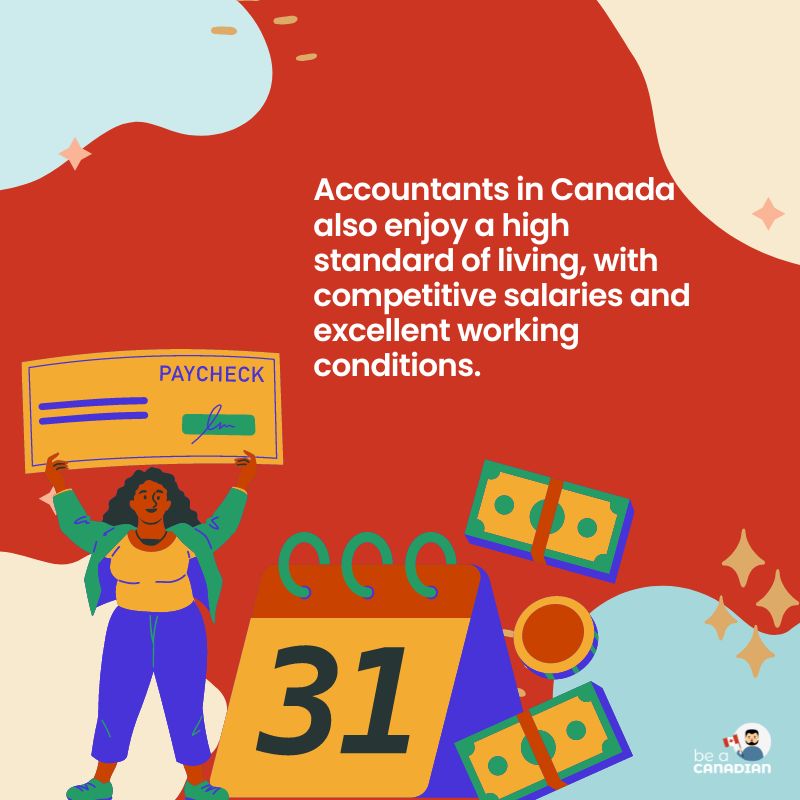 Accountants in Canada also enjoy a high standard of living, with competitive salaries and excellent working conditions.